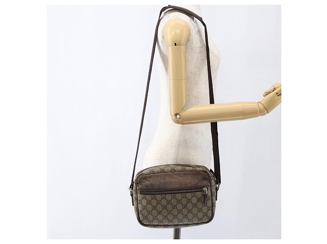 Gucci Borsa a Spalla GG Supreme PVC Beige Argento Auth 170385 - vista 22