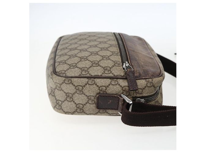 Gucci Borsa a Spalla GG Supreme PVC Beige Argento Auth 170385 - vista 5
