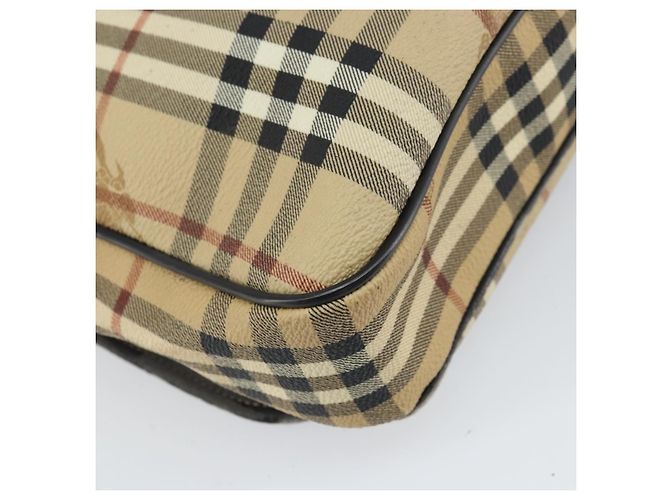 Borsa a mano Burberrys Nova Check PVC 2 vie Beige Oro Auth 168170 D'oro - vista 17