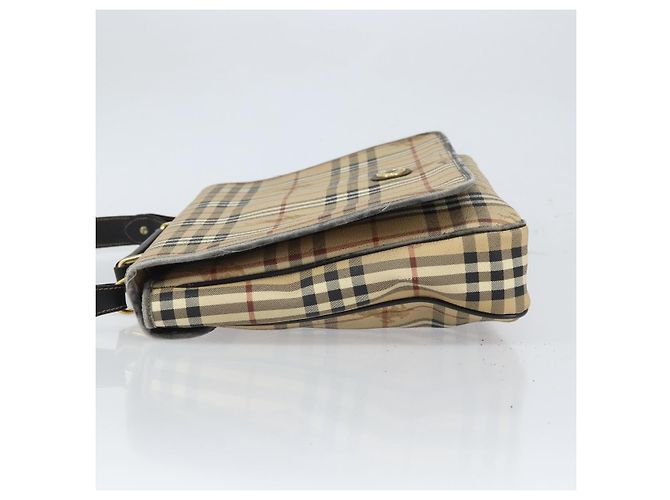 Borsa a mano Burberrys Nova Check PVC 2 vie Beige Oro Auth 168170 D'oro - vista 4