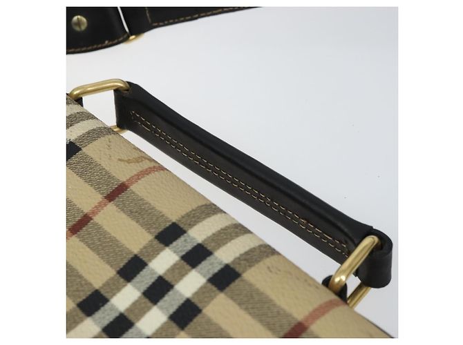 Borsa a mano Burberrys Nova Check PVC 2 vie Beige Oro Auth 168170 D'oro - vista 8