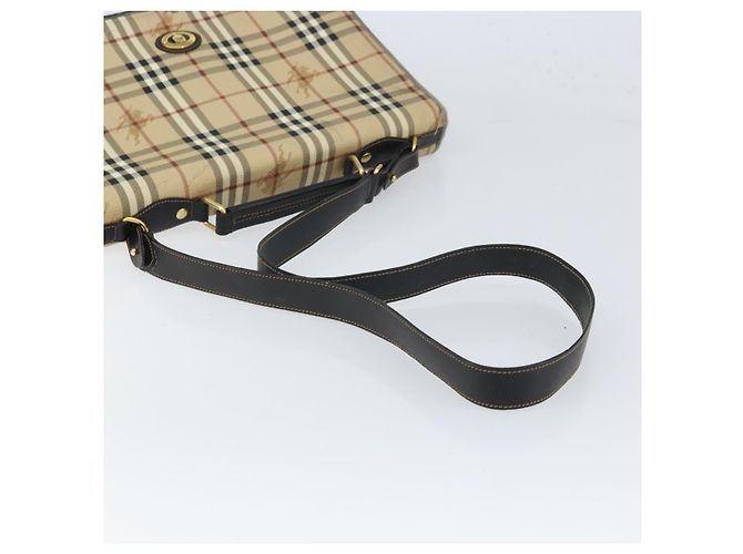 Borsa a mano Burberrys Nova Check PVC 2 vie Beige Oro Auth 168170 D'oro - vista 9