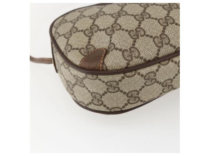 Sac Sherry Line GG Supreme Web de GUCCI en PVC Beige et Or 89 02 066 Auth ka2054 Doré - vue 11