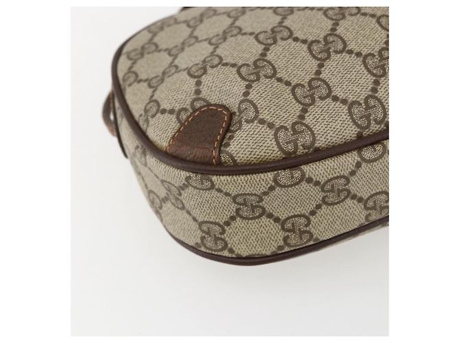 Sac Sherry Line GG Supreme Web de GUCCI en PVC Beige et Or 89 02 066 Auth ka2054 Doré - vue 13