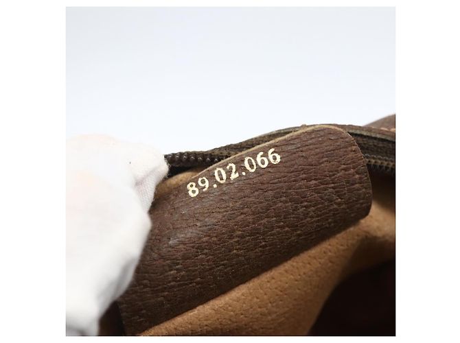 Sac Sherry Line GG Supreme Web de GUCCI en PVC Beige et Or 89 02 066 Auth ka2054 Doré - vue 19