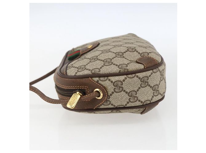 Sac Sherry Line GG Supreme Web de GUCCI en PVC Beige et Or 89 02 066 Auth ka2054 Doré - vue 4