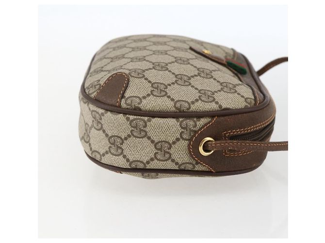 Sac Sherry Line GG Supreme Web de GUCCI en PVC Beige et Or 89 02 066 Auth ka2054 Doré - vue 5