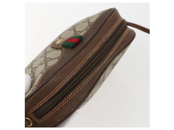 Sac Sherry Line GG Supreme Web de GUCCI en PVC Beige et Or 89 02 066 Auth ka2054 Doré - vue 6