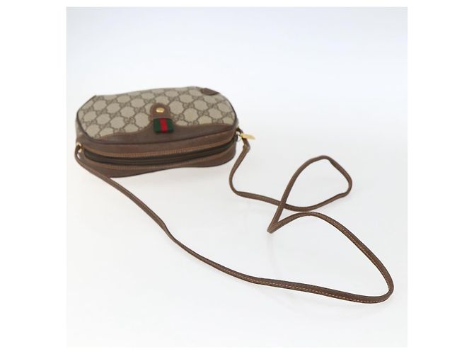 Sac Sherry Line GG Supreme Web de GUCCI en PVC Beige et Or 89 02 066 Auth ka2054 Doré - vue 7