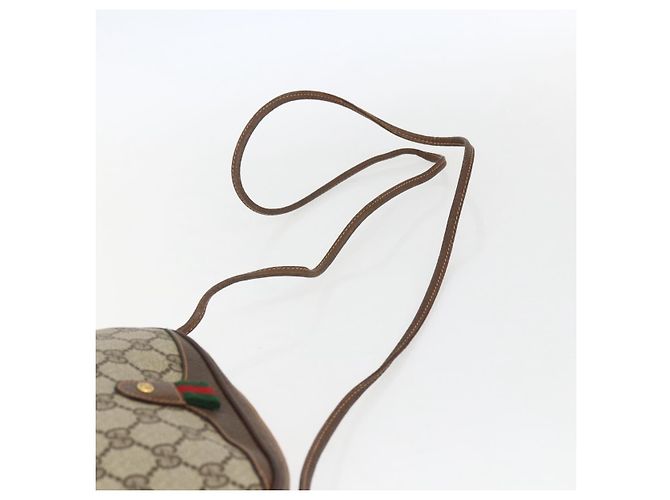 Sac Sherry Line GG Supreme Web de GUCCI en PVC Beige et Or 89 02 066 Auth ka2054 Doré - vue 8