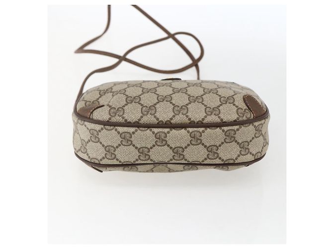 Sac Sherry Line GG Supreme Web de GUCCI en PVC Beige et Or 89 02 066 Auth ka2054 Doré - vue 9