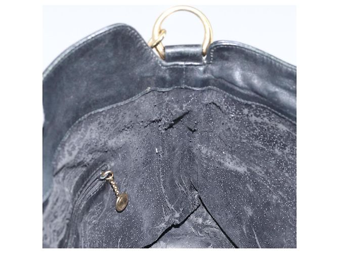 Borsa a mano in pelle nera e oro GUCCI Bamboo Auth bs33028 Nero D'oro - vista 16