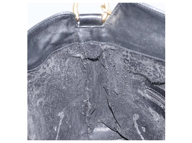 Borsa a mano in pelle nera e oro GUCCI Bamboo Auth bs33028 Nero D'oro - vista 17