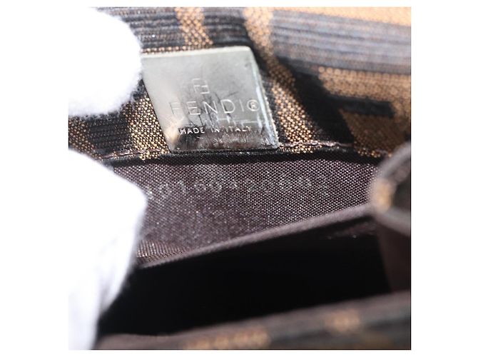 FENDI Zucca Canvas Schultertasche Schwarz Braun Silber Authentisch 149894V - Ansicht 11