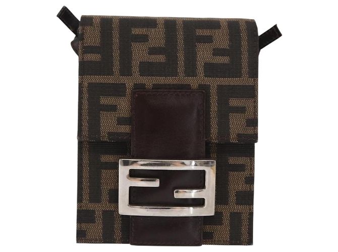 FENDI Zucca Canvas Schultertasche Schwarz Braun Silber Authentisch 149894V - Ansicht 13