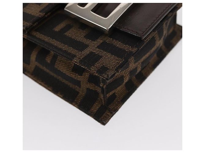 FENDI Zucca Canvas Schultertasche Schwarz Braun Silber Authentisch 149894V - Ansicht 15