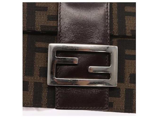 FENDI Zucca Canvas Schultertasche Schwarz Braun Silber Authentisch 149894V - Ansicht 19