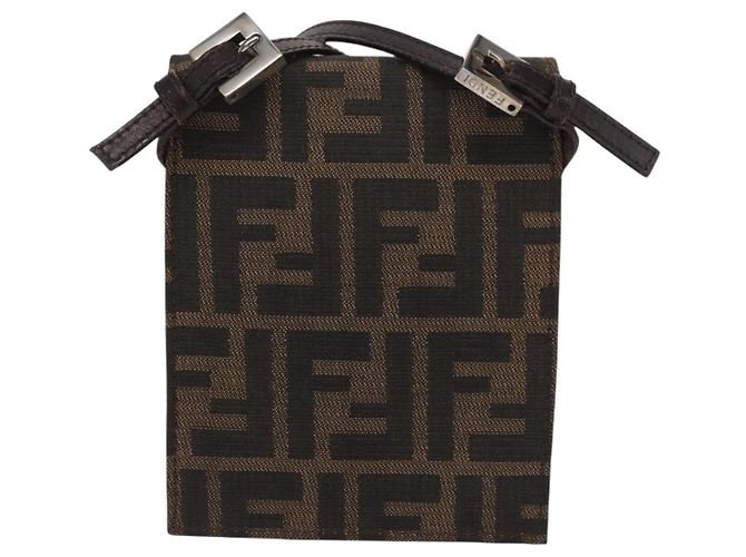 FENDI Zucca Canvas Schultertasche Schwarz Braun Silber Authentisch 149894V - Ansicht 2