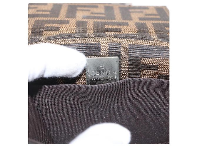 FENDI Zucca Canvas Schultertasche Schwarz Braun Silber Authentisch 149894V - Ansicht 21