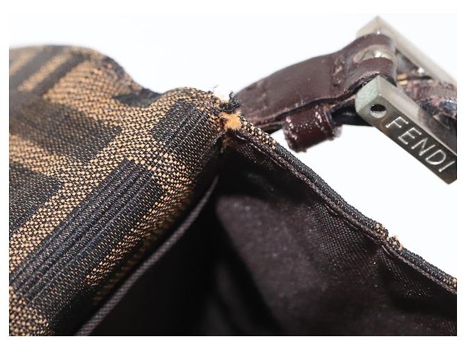 FENDI Zucca Canvas Schultertasche Schwarz Braun Silber Authentisch 149894V - Ansicht 23