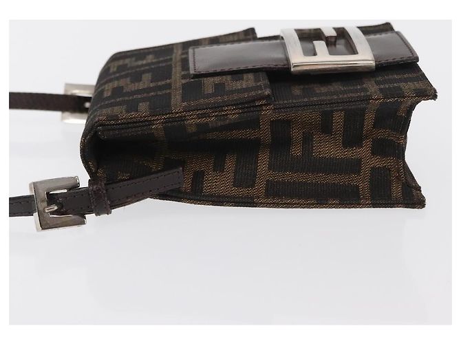 FENDI Zucca Canvas Schultertasche Schwarz Braun Silber Authentisch 149894V - Ansicht 4