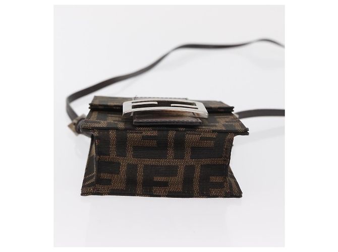 FENDI Zucca Canvas Schultertasche Schwarz Braun Silber Authentisch 149894V - Ansicht 5