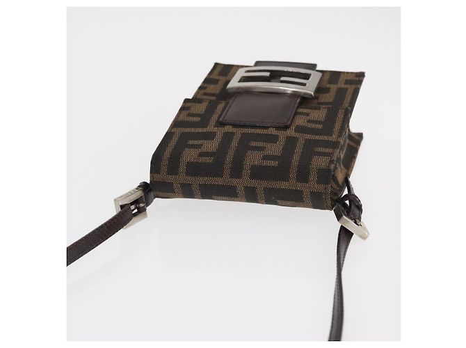 FENDI Zucca Canvas Schultertasche Schwarz Braun Silber Authentisch 149894V - Ansicht 6