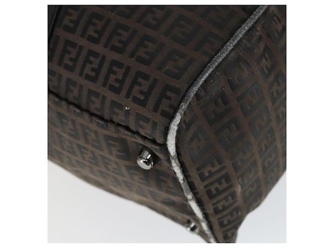 FENDI Zucchino Canvas Boston Tasche Braun Schwarz Auth bs32402 - Ansicht 15
