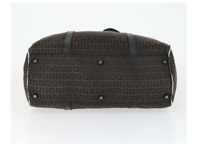 FENDI Zucchino Canvas Boston Tasche Braun Schwarz Auth bs32402 - Ansicht 5