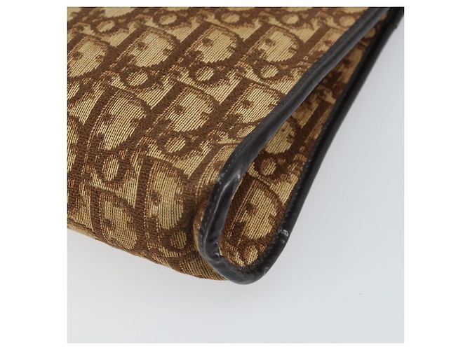 Borsa a Spalla in Tela Trotter Christian Dior Beige Oro Auth 169555 - vista 10