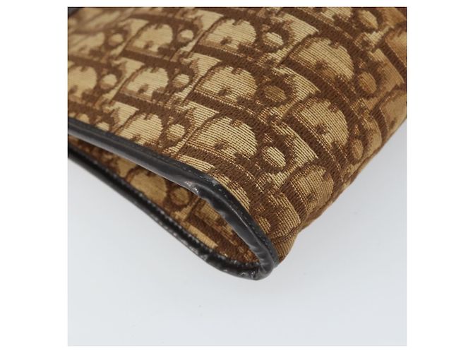 Borsa a Spalla in Tela Trotter Christian Dior Beige Oro Auth 169555 - vista 11