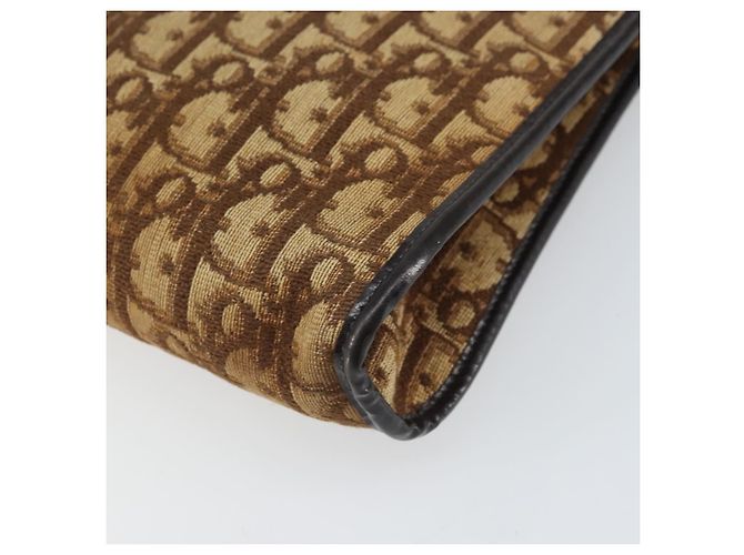 Borsa a Spalla in Tela Trotter Christian Dior Beige Oro Auth 169555 - vista 12