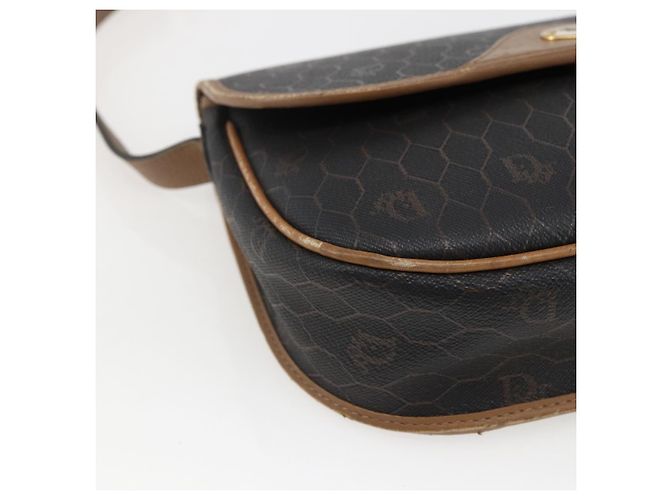 Borsa a spalla in tela a nido d'ape PVC nera e dorata Christian Dior Auth bs33115 - vista 11