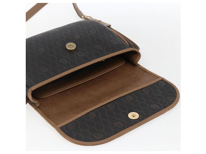 Borsa a spalla in tela a nido d'ape PVC nera e dorata Christian Dior Auth bs33115 - vista 14