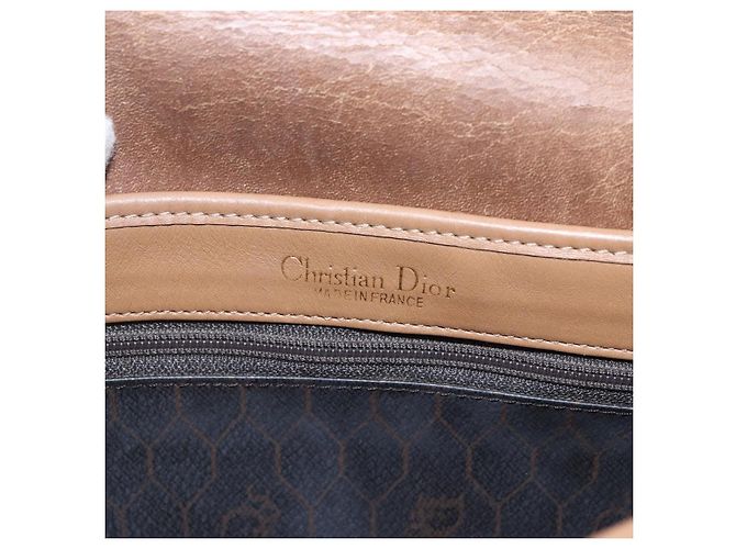 Borsa a spalla in tela a nido d'ape PVC nera e dorata Christian Dior Auth bs33115 - vista 15