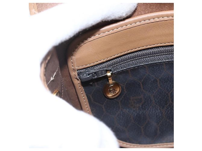 Borsa a spalla in tela a nido d'ape PVC nera e dorata Christian Dior Auth bs33115 - vista 16