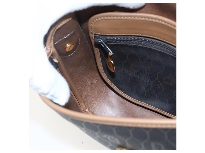 Borsa a spalla in tela a nido d'ape PVC nera e dorata Christian Dior Auth bs33115 - vista 19