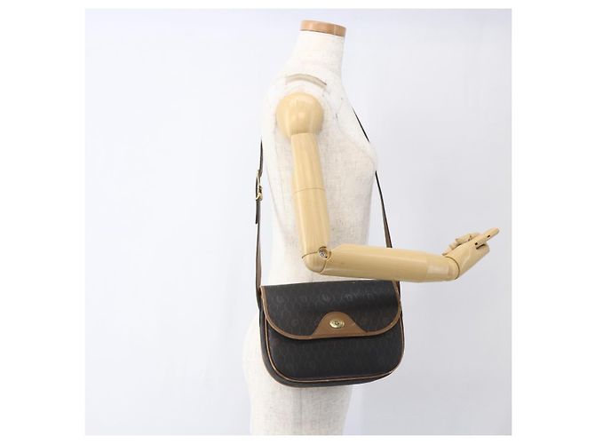 Borsa a spalla in tela a nido d'ape PVC nera e dorata Christian Dior Auth bs33115 - vista 21