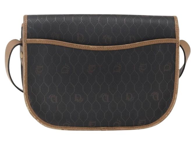 Borsa a spalla in tela a nido d'ape PVC nera e dorata Christian Dior Auth bs33115 - vista 3