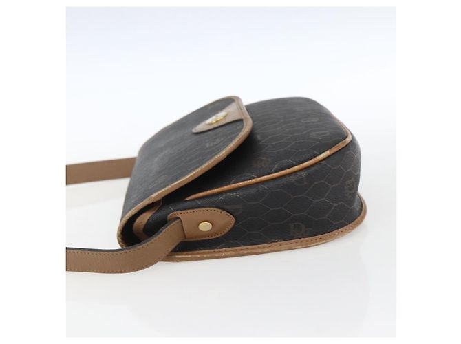 Borsa a spalla in tela a nido d'ape PVC nera e dorata Christian Dior Auth bs33115 - vista 4