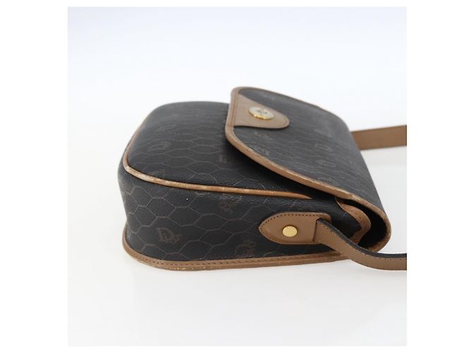 Borsa a spalla in tela a nido d'ape PVC nera e dorata Christian Dior Auth bs33115 - vista 5