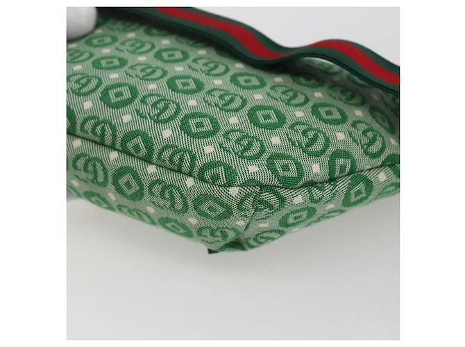Borsa a vita in tela verde e argento della linea Sherry per bambini GUCCI 502095 Auth BA9977V - vista 12