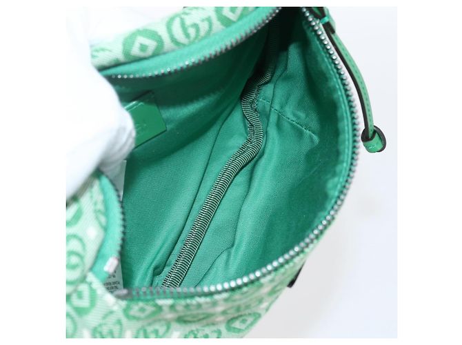 Borsa a vita in tela verde e argento della linea Sherry per bambini GUCCI 502095 Auth BA9977V - vista 16