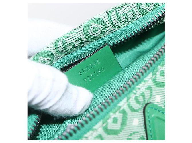 Borsa a vita in tela verde e argento della linea Sherry per bambini GUCCI 502095 Auth BA9977V - vista 19