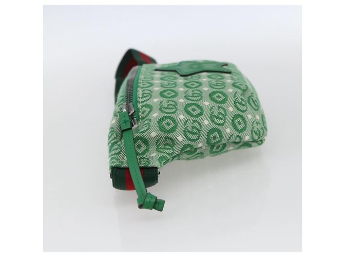 Borsa a vita in tela verde e argento della linea Sherry per bambini GUCCI 502095 Auth BA9977V - vista 4