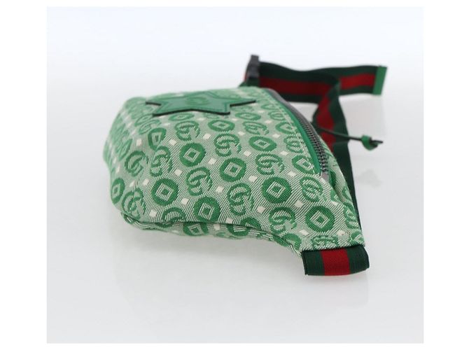 Borsa a vita in tela verde e argento della linea Sherry per bambini GUCCI 502095 Auth BA9977V - vista 5