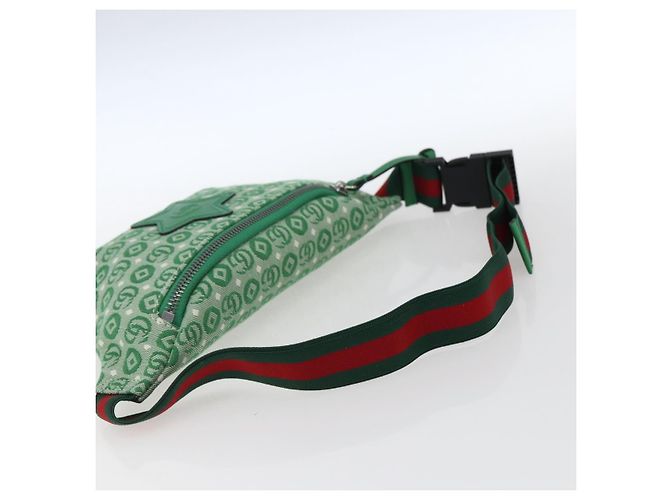 Borsa a vita in tela verde e argento della linea Sherry per bambini GUCCI 502095 Auth BA9977V - vista 7