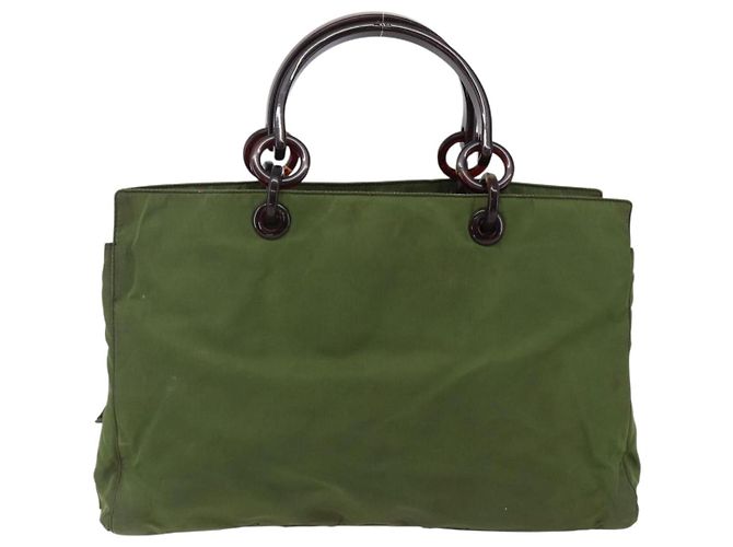 PRADA Borsa a mano in nylon verde Auth 170274 - vista 13
