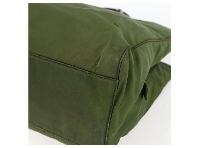 PRADA Borsa a mano in nylon verde Auth 170274 - vista 15