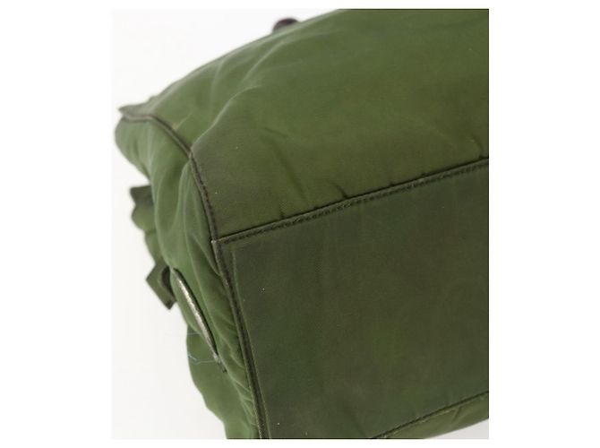 PRADA Borsa a mano in nylon verde Auth 170274 - vista 16